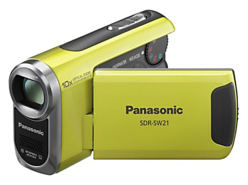 Panasonic SDR-SW21 EG-G SD-Camcorder (SD/SDHC-Card, 10-fach opt. Zoom, 6,9 cm (2,7 Zoll) Display, Bildstabilisator, wasserdicht bis zu 2m) limone
