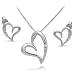 Sterling Silver Hearts with CZ Earrings and Necklace Set Sterling Silver Hearts with CZ Earrings and Necklace Set