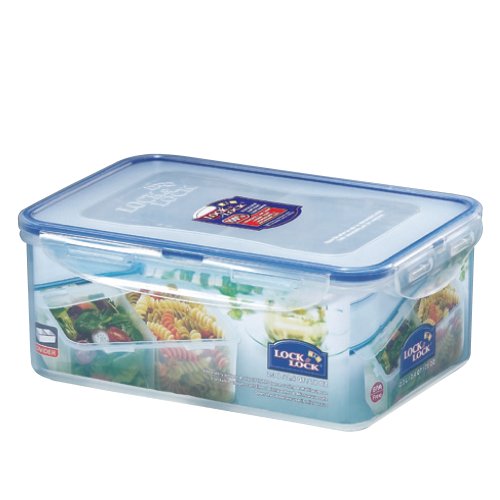 JWP LTD. Lock & Lock Stapelbare Aufbewahrungsbeh&auml;lter, luftdicht, rechteckig, 2,3&nbsp;l (mit Unterteilung)
