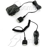 2-Piece Value Combo Pack Of Brand New Home Wall Travel Plug in Ac Charger + Vehicle Cigarette Lighter Power Car Charger with IC Chip For SanDisk Sansa