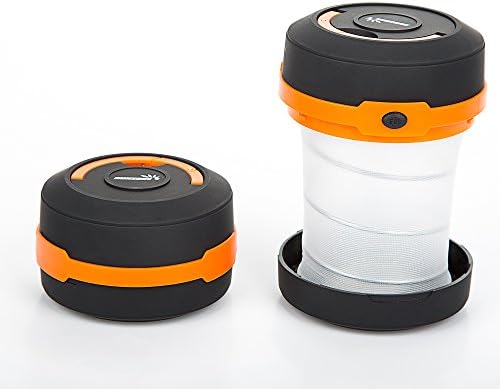 Sunzone Camping Lantern, Portable Collapsible Flashlight LED Lantern Light for Camping, Hiking &amp; Emergencies (Orange)