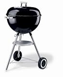 Weber One Touch 441001 18.5 One-Touch Silver Charcoal Grill with Heavy-Duty Plated Steel Cooking Grate and Crackproof All-Weather Wheels