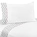 3 pc Twin Sheet Set for Pink and Gray Chevron Zig Zag Bedding Collection