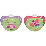 NUK Night Glow Glow in the Dark Pacifiers, Girl, 6-18 Months