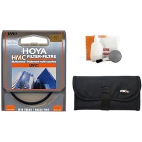 Hoya 77mm Ultraviolet UV(C) Multi Coated HMC Filter + Filter Pouch + Lens Cleaning Kit for Canon, Nikon, Sony, Olympus Pentax, Tokina and Sigma Lenses