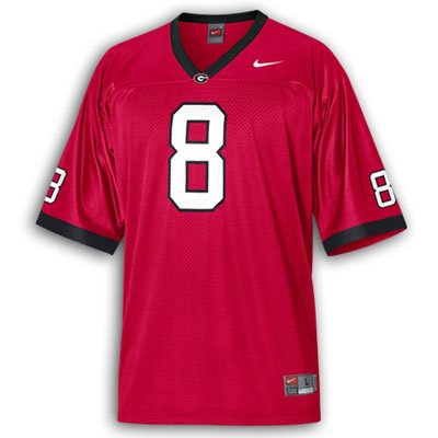 Georgia Bulldogs Number 8 Youth Replica Football Jersey - Red