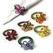Spring Flowers Set of 6 Glass Napkin Rings