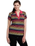 Southpole Juniors Plus Size Big Logo Stripe Polo With Contrast Color Collar
