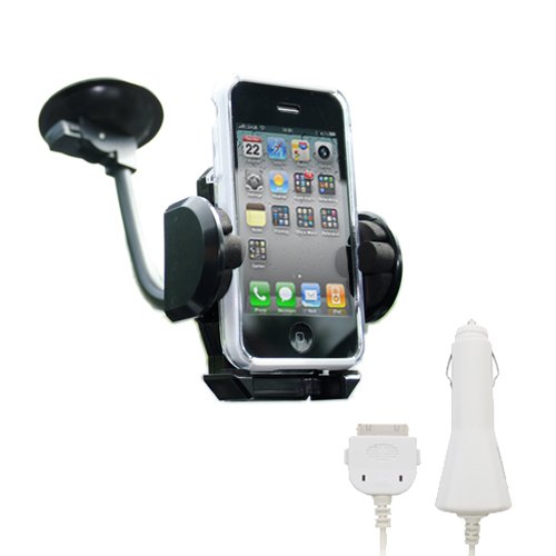 CNL Mobile Phone Car Kit Pack: A Windscreen Holder and In Car Charger for the Apple iPhone 3G / 3Gs and iPhone 4 / 4S