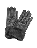 Review Forzieri  / Forzieri Black Cashmere Lined Italian Leather Gloves with Fur
