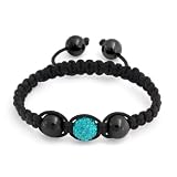 Bling Jewelry Turquoise Color Blue Swarovski Crystal Hematite Children Shamballa Bracelet 10mm