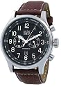 Davis - Montre XXL Aviamatic - Waterproof Chronographe - Bracelet en Cuir Marron surpiqué