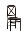 Furniture online: Set of 2 Triena Folding Chairs X Back Rich Espresso Finish