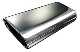 Produkt-Bild: Edelstahl Endrohr zum Anschweissen, Ausf&uuml;hrung: 165x75mm Oval + geb&ouml;rdelt, L&auml;nge 330mm