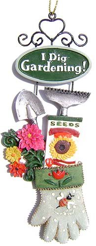 "I Dig Gardening!" Funny Gardeners Christmas Ornament #W30109
