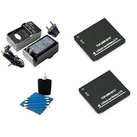 2 Pack Battery and Charger Kit includes Two Extended Replacement Panasonic DMW-BCK7 Batteries + Rapid Power Travel Charger + 3 Piece Cleaning Kit for Lumix DMC-FH2, DMC-FH4, DMC-FH5, DMC-FH6, DMC-FH7, DMC-FH8, DMC-FH25, DMC-FH27, DMC-FP5, DMC-FP7, DMC-FS16, DMC-FS18, DMC-FS22, DMC-FS28, DMC-FS35, DM