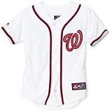MLB Stephen Strasburg Washington Nationals Youth Short Sleeve 6 Button Synthetic Replica Jersey (White, Small)