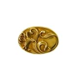 14K Gold Antique Flower Pin
