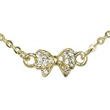 Gold Tone Mini Bowtie Cubic Zirconia Bracelet