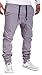 YUNY Mens Outdoor Harem Running Jogger Bottom Pants Grey L