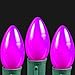 Novelty Lights 25 Pack C9 Ceramic Outdoor Christmas Replacement Bulbs, Purple, E17/C9 Intermediate Base, 7 Watt