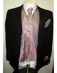 New Mens Seven Piece Complete Black Tuxedo (jacket, Pants, Shirt, and... by New Era Factory Outlet