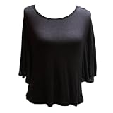 YogaColorsWomensLimitedEditionBacklessBlackDolmanTeewithLace