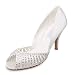 Elegant Satin Upper High Heel Peep-toes With Rhinestone Wedding Bridal Shoes,White,Size 8 US