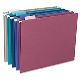 Smead Hanging File Folder with Tab, 1/5-Cut Adjustable Tab, Letter Size, Assorted Jewel Tone Colors, 25 per Box (64056)