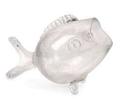 9" Unique Clear Decorative Bubble Glass Open-Mouth Fish Flower Vase