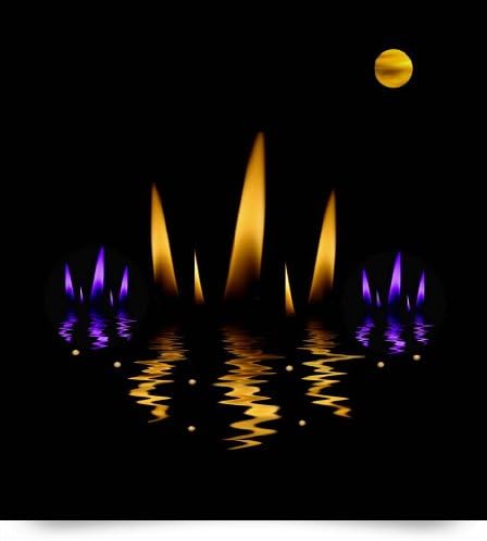 Lotus On Fire In The dark Night (Giclee Art Print), Pepita Selles