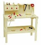 roba 97210 - Werkbank, aus Multiplex Schichtholz, 3 Schubf&auml;cher, umfangreiches Zubeh&ouml;r 85 x 73 x 41 cm
