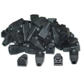 CableWholesale RJ45 Black Strain Relief Boots, 50 Per Bag (SR-8P8C-BK)