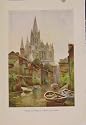 PAINTING by HASLEHUST TRURO CATHEDRAL FROM RIVER PRINT