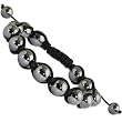 10mm Black Diamond Hematite Shamballa Bracelet