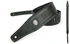 Black 'Embossed Series' Leather Guitar Strap for Electric/Acoustic/Bass Guitar