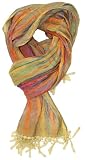 41efXcZgUwL. SL160  LibbySue Silk Rainbow Scarf in Pumpkin, Pink, Green