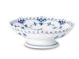Royal Copenhagen Blue Fluted Full Lace Square Cake Dish On Low Feet