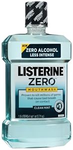 Listerine Zero Mouthwash, Clean Mint, 50.7-Ounce (1.5 L)