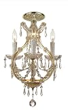 Crystorama Maria Theresa Mini Chandelier Draped in Majestic Wood Polished Crystal