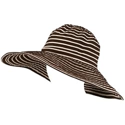 San Diego Sun Packable Wide Hat Floppy 5" Brim Brown with White