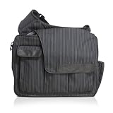 Diaper Dude Messenger II Diaper Bag in Black Pinstripe