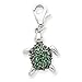 Sterling Silver Antiqued Green Turtle Charm title=