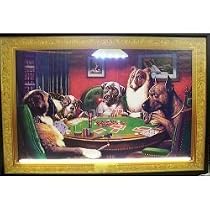 Dogs Playing Poker Neon LED Sign (yellow) (24"H x 36"W x 1"D)