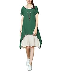 Sexy Short Cotton/Linen Slit  Dress