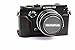 BolinUS Handmade Genuine Real Leather Half Camera Case Bag Cover for Olympus PEN-F Bottom Opening Version + Hand Strap - Black