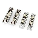 uxcell 窓車　メタル製　シルバートーン　 ダブルローラー　55mm穴距離　13mm径 　4個入り