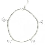 Bling Jewelry .925 Sterling Silver Open Butterflies Ankle Bracelet