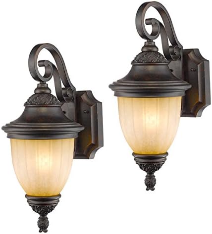 Brentwood Dark Bronze Metal Outdoor Wall Light (Set of 2)
