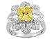 4.42CTW BELLA LUCE CANARY YELLOW AND WHITE DIAMOND SIMULANT STERLING SILVER FLOWER RING